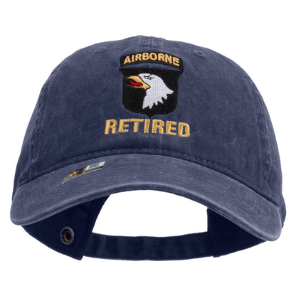 101st Airborne Retired Embroidered Washed Solid Pigment Dyed Cotton Twill Brass Buckle Cap