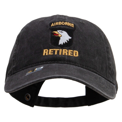 101st Airborne Retired Embroidered Washed Solid Pigment Dyed Cotton Twill Brass Buckle Cap