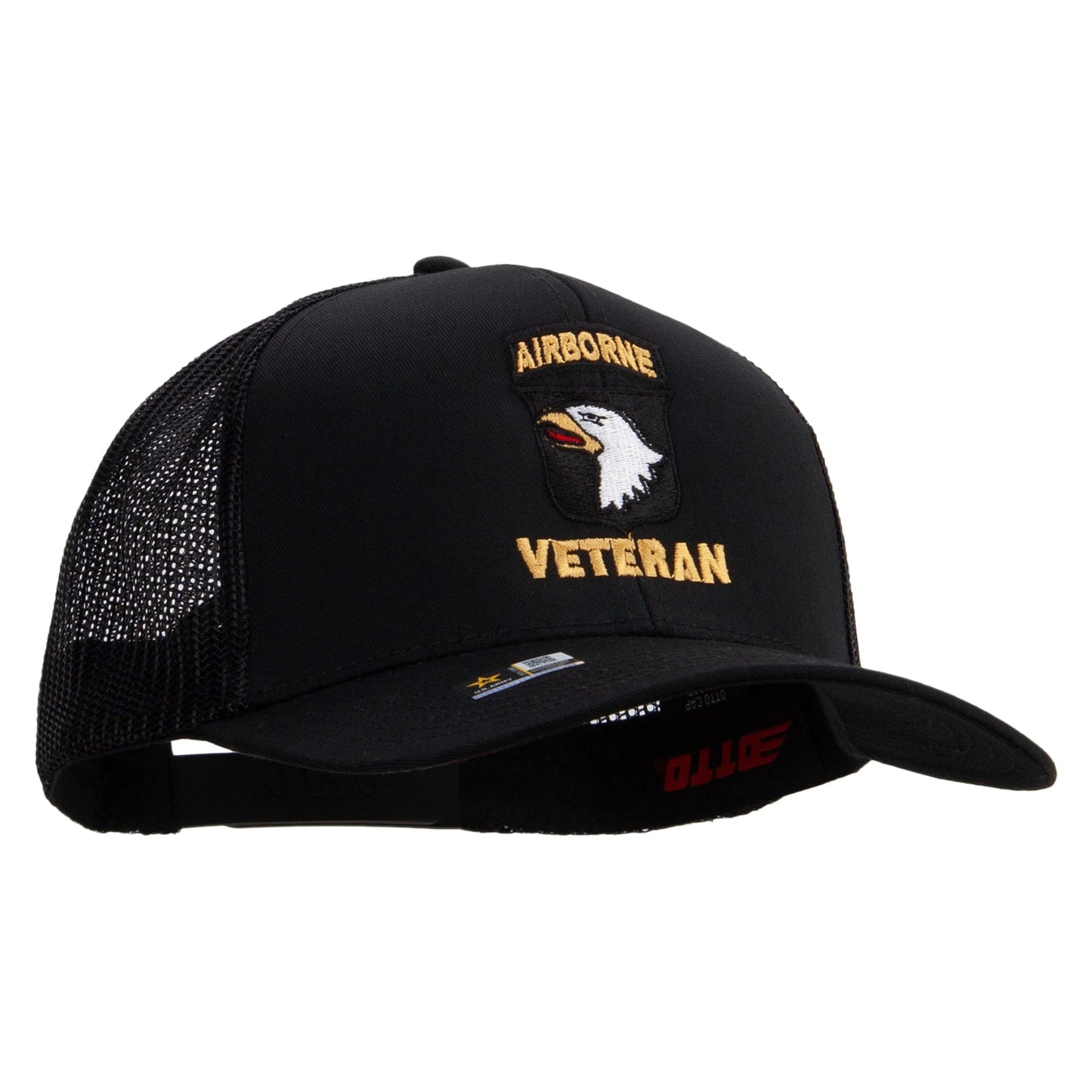 101st Airborne Veteran Military Embroidered Solid Cotton Twill Mesh Prostyle Cap