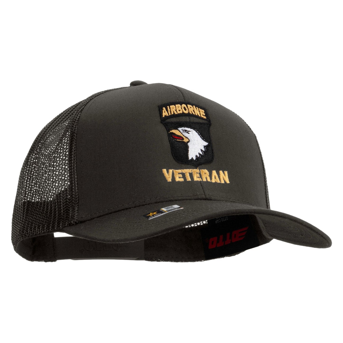 101st Airborne Veteran Military Embroidered Solid Cotton Twill Mesh Prostyle Cap