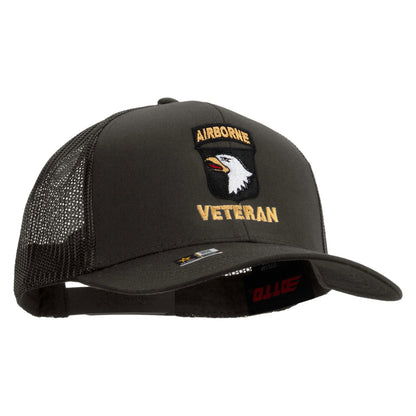 101st Airborne Veteran Military Embroidered Solid Cotton Twill Mesh Prostyle Cap