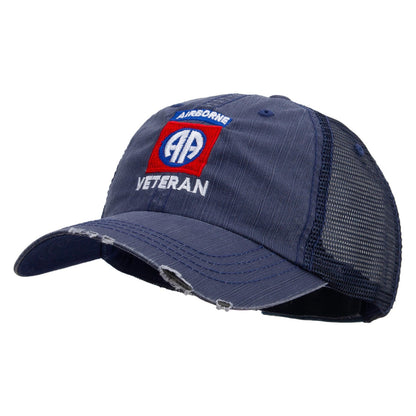 82nd Airborne Veteran Embroidered Low Profile Special Cotton Mesh Cap