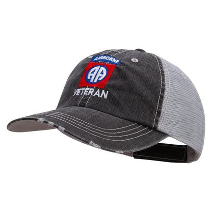 82nd Airborne Veteran Embroidered Low Profile Special Cotton Mesh Cap