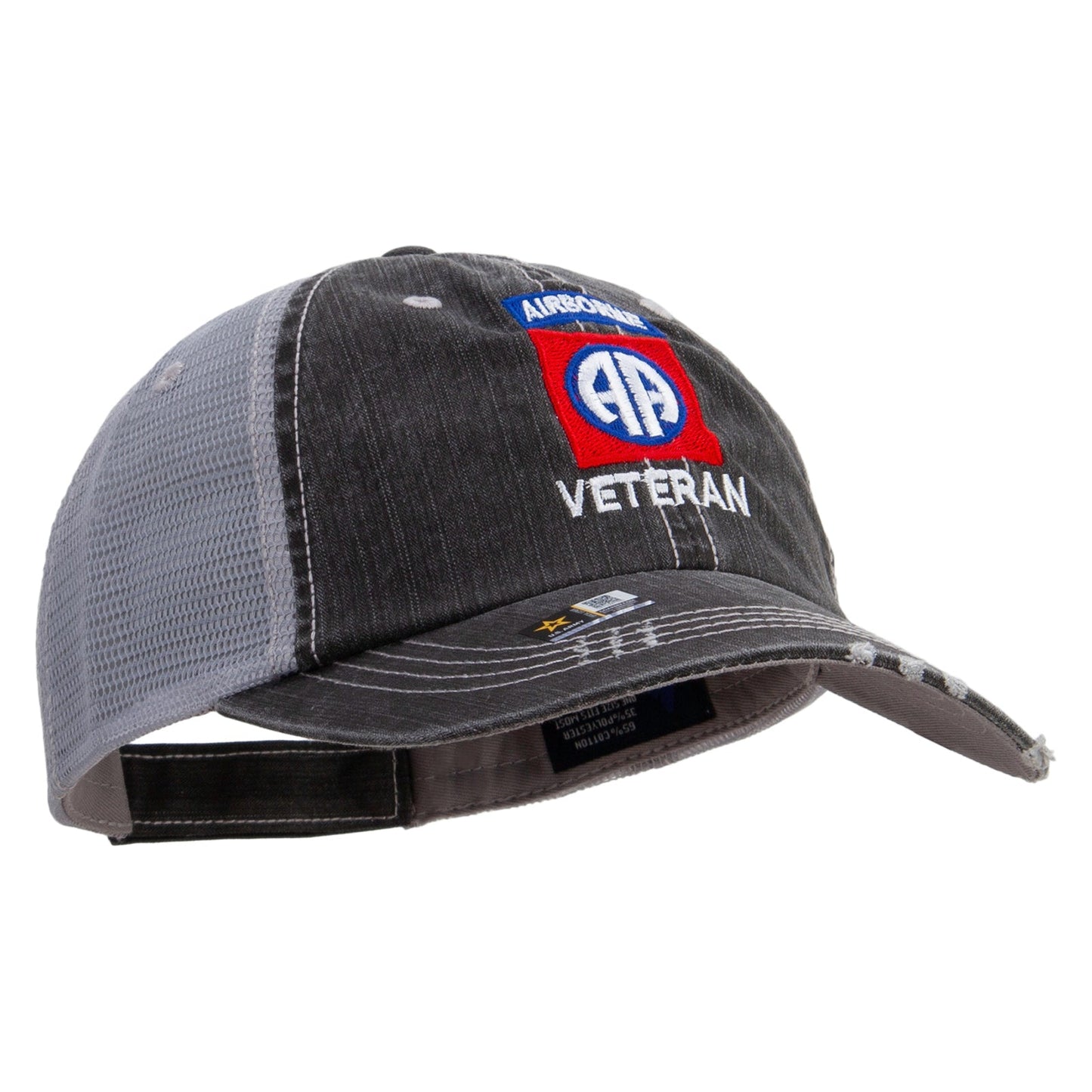 82nd Airborne Veteran Embroidered Low Profile Special Cotton Mesh Cap