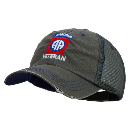 82nd Airborne Veteran Embroidered Low Profile Special Cotton Mesh Cap