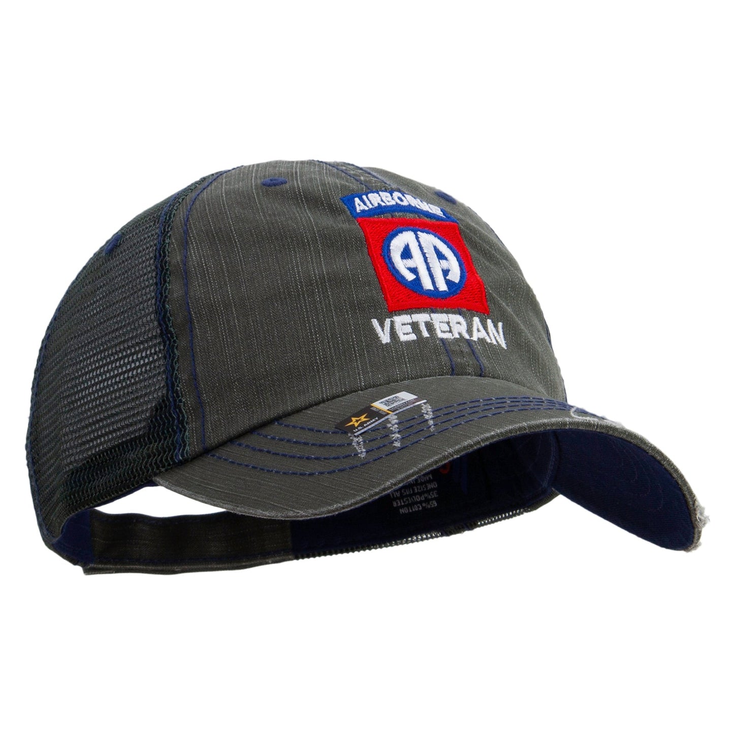 82nd Airborne Veteran Embroidered Low Profile Special Cotton Mesh Cap