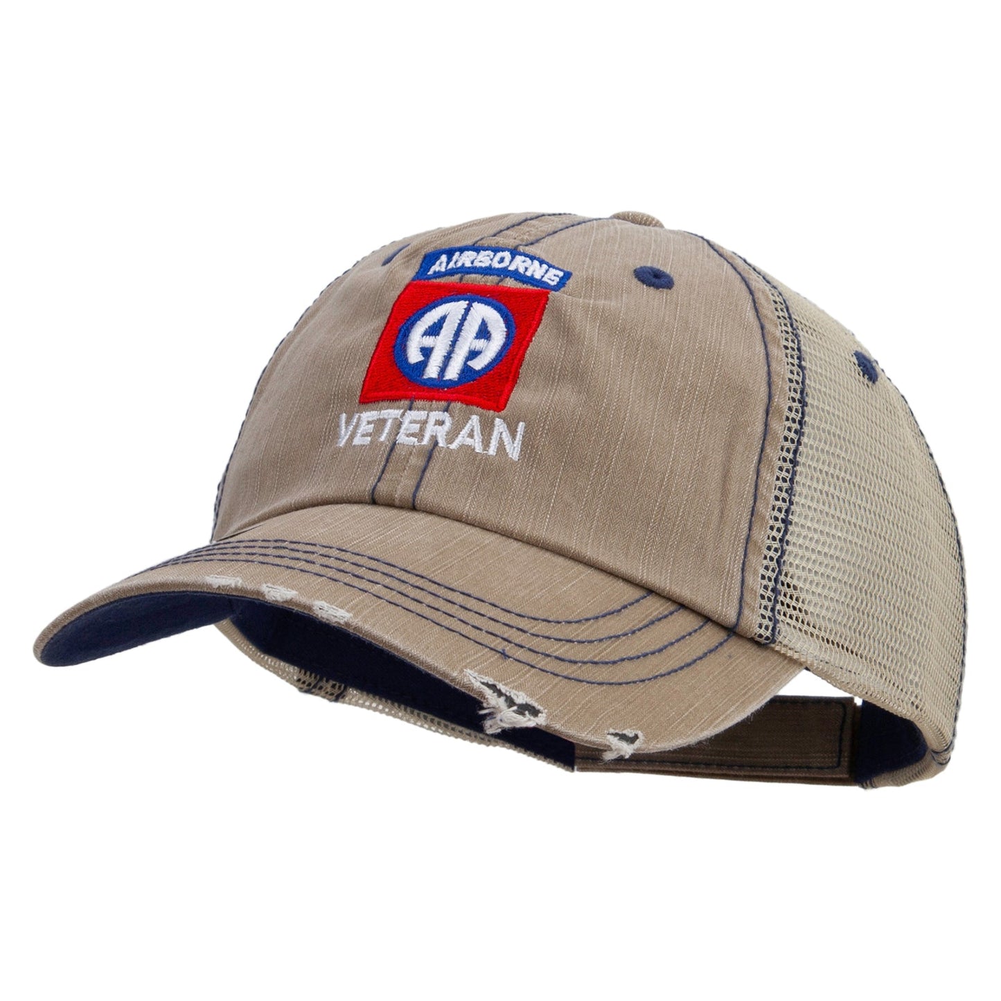82nd Airborne Veteran Embroidered Low Profile Special Cotton Mesh Cap
