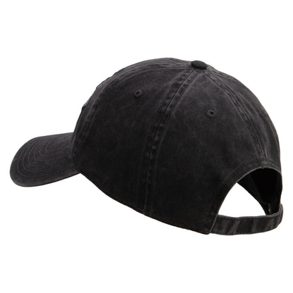 Combat Infantryman Embroidered Washed Solid Pigment Dyed Cotton Twill Brass Buckle Cap