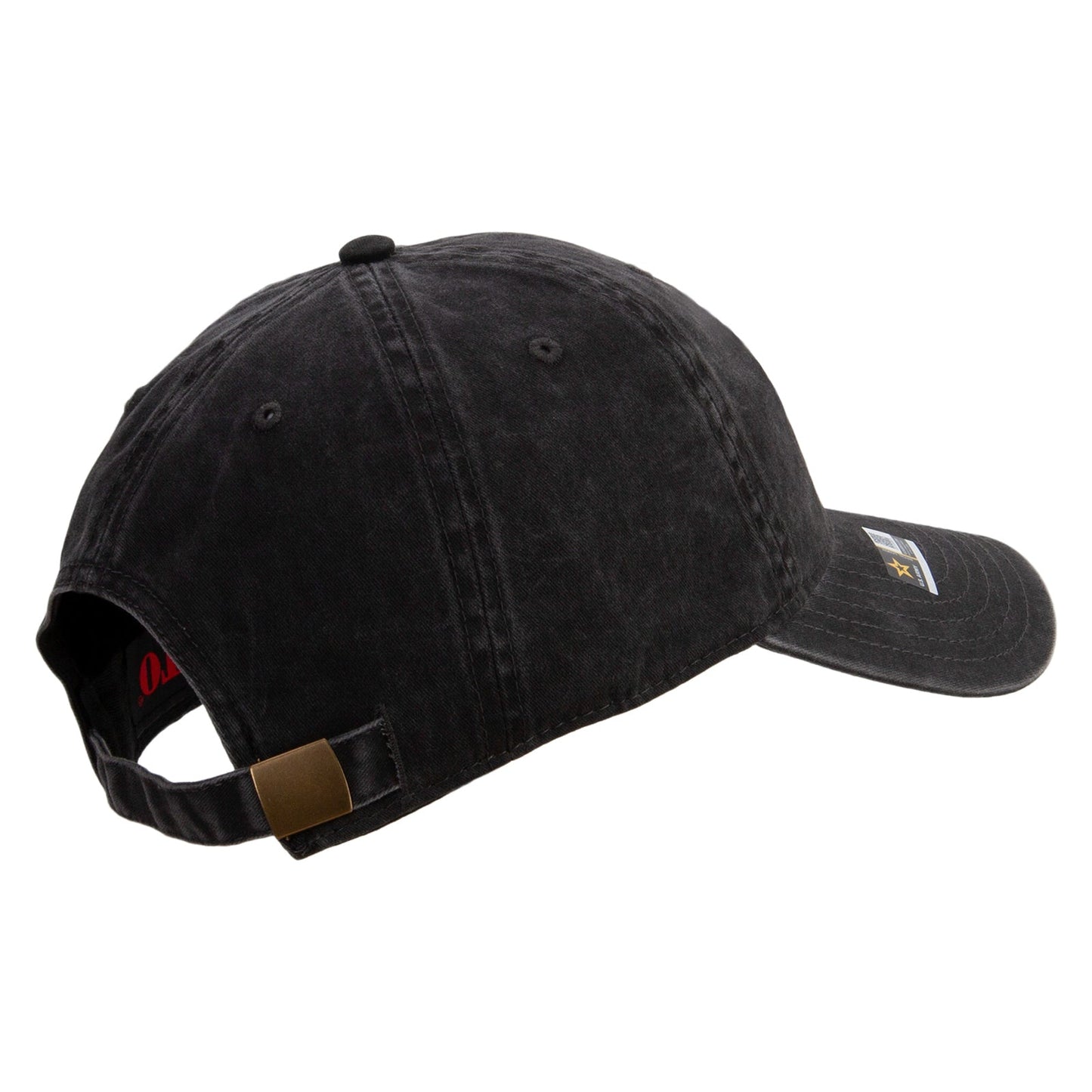Combat Infantryman Embroidered Washed Solid Pigment Dyed Cotton Twill Brass Buckle Cap