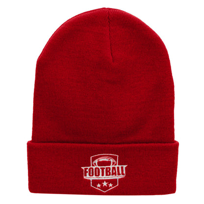 Football Embroidered 12 Inch Long Knitted Beanie