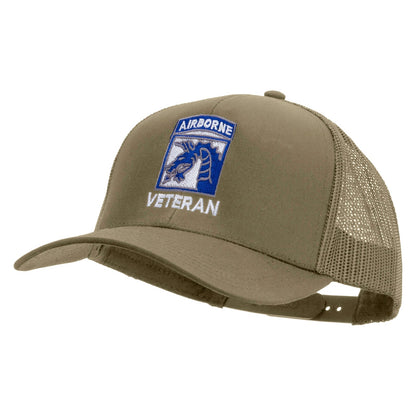 18th Airborne Corps Veteran Embroidered Solid Cotton Twill Mesh Prostyle Cap