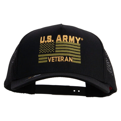 U.S. Army Veteran Flag Embroidered Twill 5 panel Mesh Back Cap