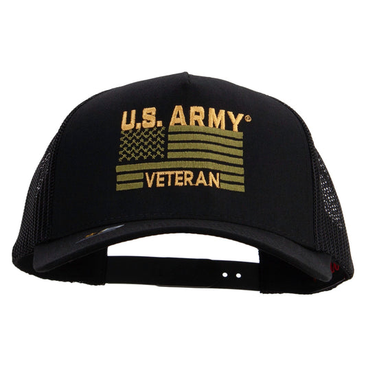 U.S. Army Veteran Flag Embroidered Twill 5 panel Mesh Back Cap