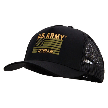 U.S. Army Veteran Flag Embroidered Twill 5 panel Mesh Back Cap