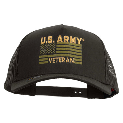 U.S. Army Veteran Flag Embroidered Twill 5 panel Mesh Back Cap