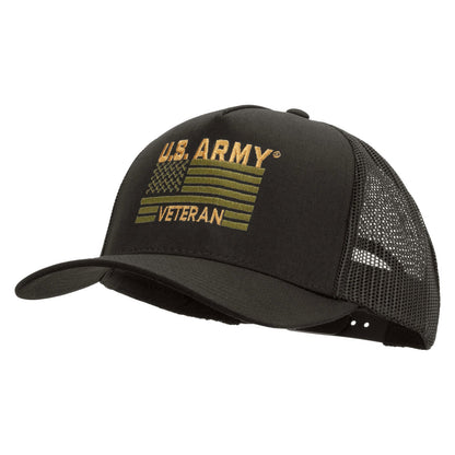 U.S. Army Veteran Flag Embroidered Twill 5 panel Mesh Back Cap