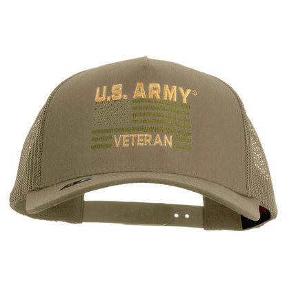 U.S. Army Veteran Flag Embroidered Twill 5 panel Mesh Back Cap