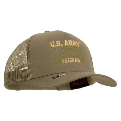U.S. Army Veteran Flag Embroidered Twill 5 panel Mesh Back Cap