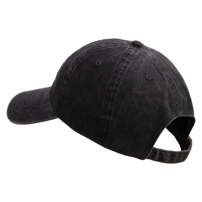 U.S. Army Veteran Flag Embroidered Washed Solid Pigment Dyed Cotton Twill Brass Buckle Cap