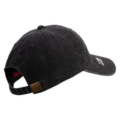 U.S. Army Veteran Flag Embroidered Washed Solid Pigment Dyed Cotton Twill Brass Buckle Cap