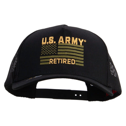U.S. Army Retired Flag Embroidered Twill 5 panel Mesh Back Cap
