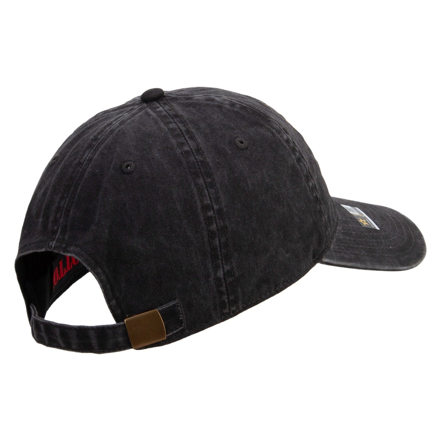 U.S. Army Retired Flag Embroidered Washed Solid Pigment Dyed Cotton Twill Brass Buckle Cap