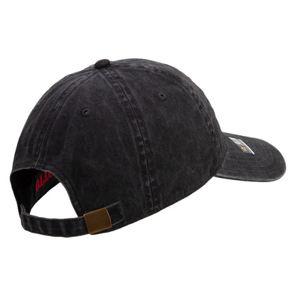 U.S. Army Retired Flag Embroidered Washed Solid Pigment Dyed Cotton Twill Brass Buckle Cap