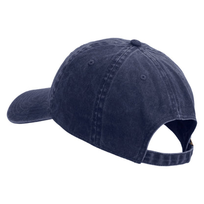 U.S. Army Retired Flag Embroidered Washed Solid Pigment Dyed Cotton Twill Brass Buckle Cap
