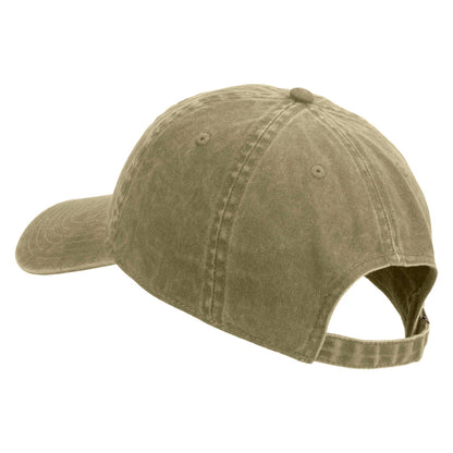 U.S. Army Retired Flag Embroidered Washed Solid Pigment Dyed Cotton Twill Brass Buckle Cap