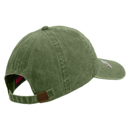 U.S. Army Retired Flag Embroidered Washed Solid Pigment Dyed Cotton Twill Brass Buckle Cap