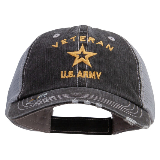 U.S. Army Veteran Military Embroidered Low Profile Special Cotton Mesh Cap