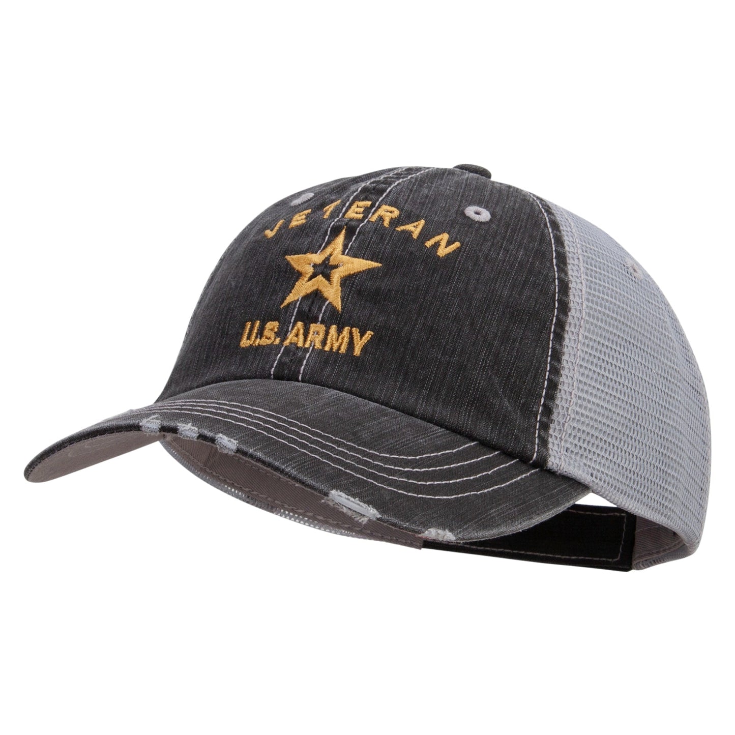 U.S. Army Veteran Military Embroidered Low Profile Special Cotton Mesh Cap
