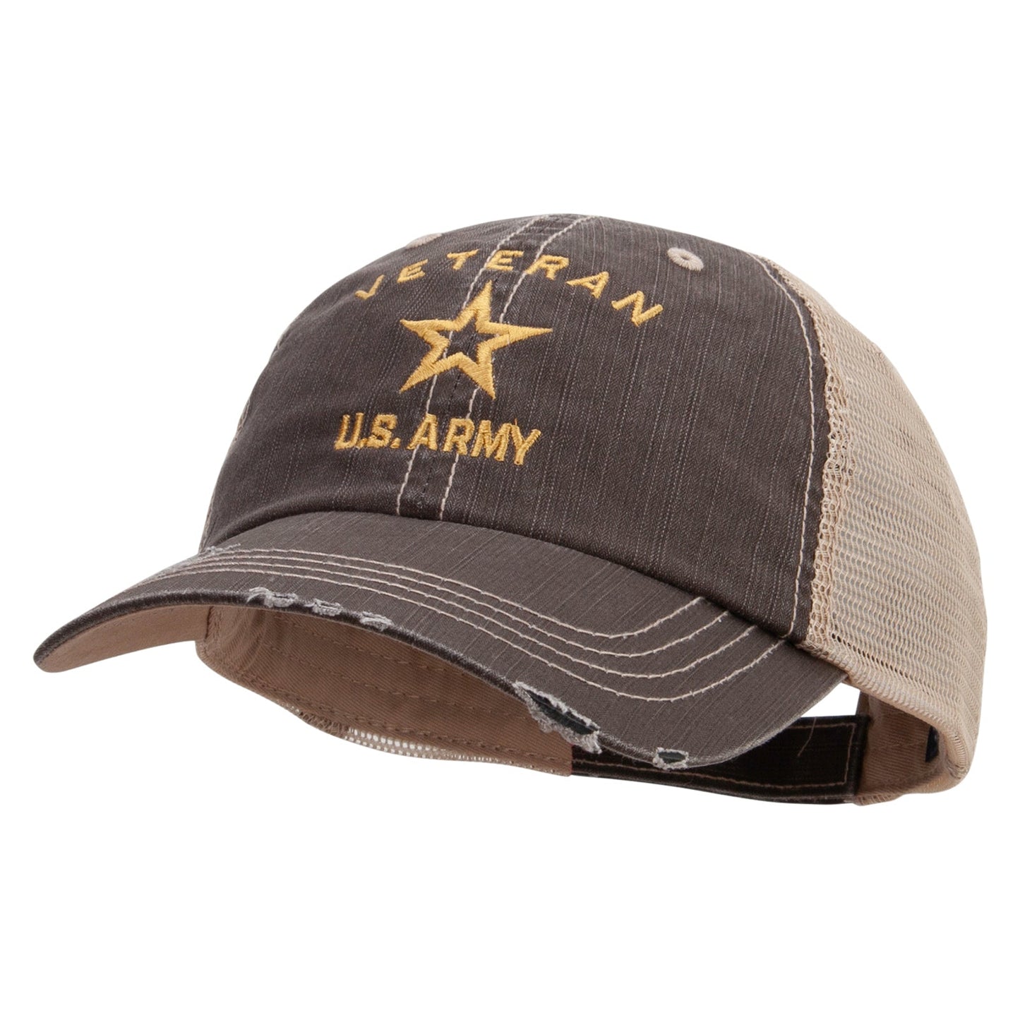 U.S. Army Veteran Military Embroidered Low Profile Special Cotton Mesh Cap