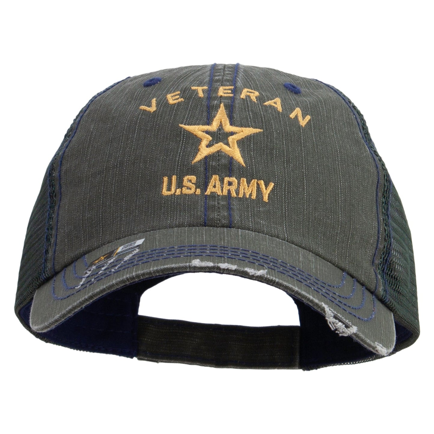 U.S. Army Veteran Military Embroidered Low Profile Special Cotton Mesh Cap
