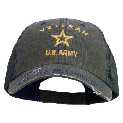 U.S. Army Veteran Military Embroidered Low Profile Special Cotton Mesh Cap
