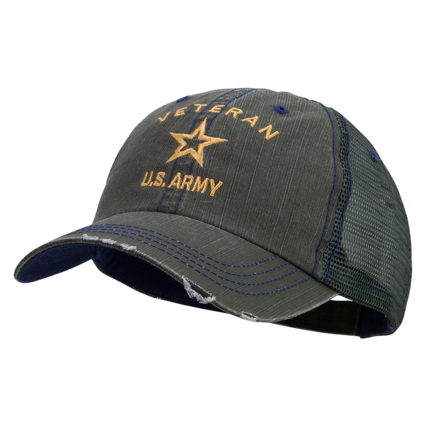 U.S. Army Veteran Military Embroidered Low Profile Special Cotton Mesh Cap