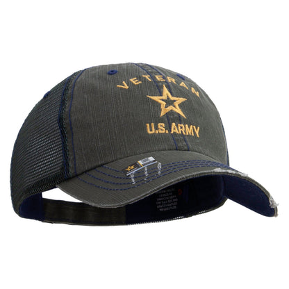 U.S. Army Veteran Military Embroidered Low Profile Special Cotton Mesh Cap