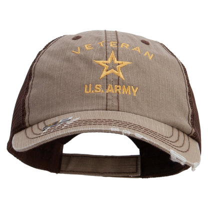 U.S. Army Veteran Military Embroidered Low Profile Special Cotton Mesh Cap