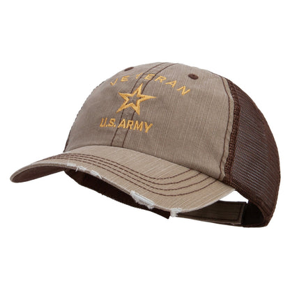 U.S. Army Veteran Military Embroidered Low Profile Special Cotton Mesh Cap