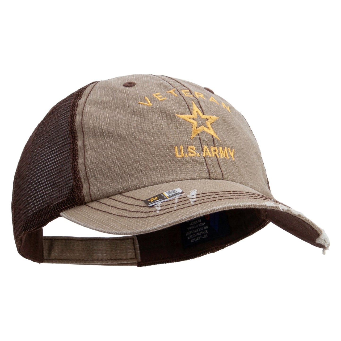 U.S. Army Veteran Military Embroidered Low Profile Special Cotton Mesh Cap