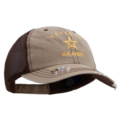 U.S. Army Veteran Military Embroidered Low Profile Special Cotton Mesh Cap