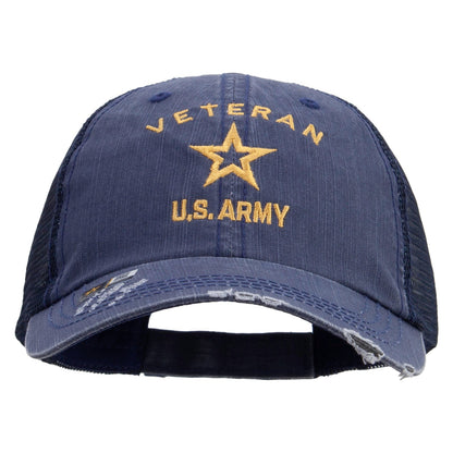 U.S. Army Veteran Military Embroidered Low Profile Special Cotton Mesh Cap
