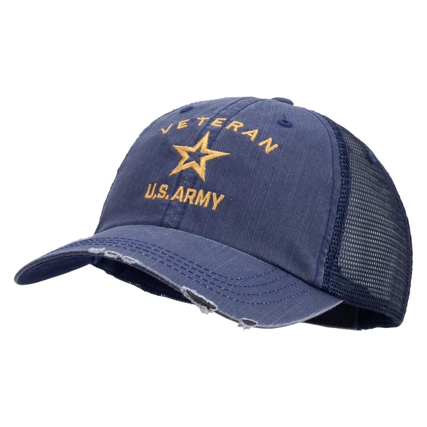 U.S. Army Veteran Military Embroidered Low Profile Special Cotton Mesh Cap