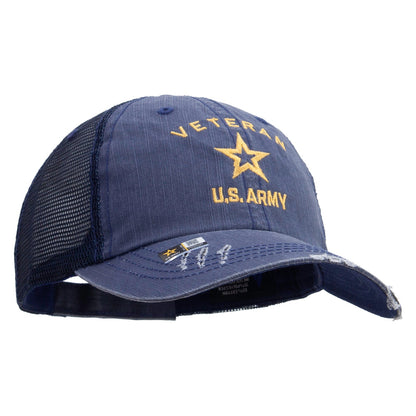 U.S. Army Veteran Military Embroidered Low Profile Special Cotton Mesh Cap